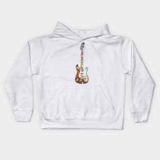 S-Style Electric Guitar Colorful Texture Kids Hoodie